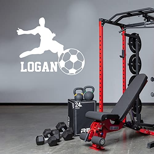 Player Ball Soccer Wall Sticker Personalized Custom Choose Your Name Decor Vinyl Sports Man Cave Mural Player Playroom Kids Bedroom (Designs 1) #TOP1