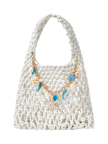Bolso Tote de Crochet con Cadena Estrella de Mar para Mujer miniatura 1