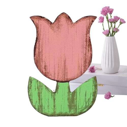 Generisch Tulipanes Decoración, Decoración Primavera Para El Hogar, Vintage Etagere Chimenea Decoración para Centro de Mesa Alféizar de Ventana Escri