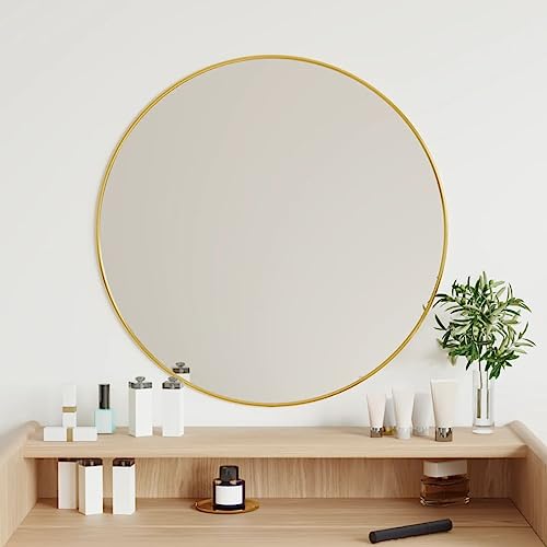 Xichuzi Espejo de Pared Redondo Dorado Ø 60 cm, Espejo Baño, Espejos De Salon, Espejo Recibidor Entrada, Mueble Salon - 348182