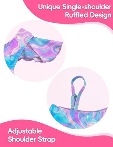 Image of Girls Swimsuit Bikini Set 2 Piece Quick Dry Ruffle Bathing Suit Teens Swimwear with Spaghetti Strap