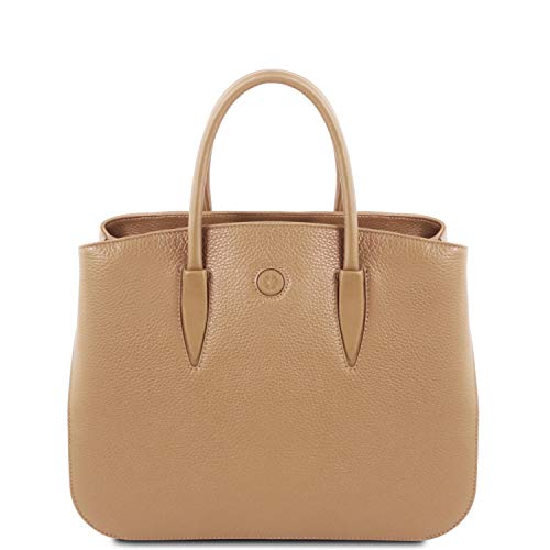 Tuscany Leather Camelia Bolso Noche en Piel Champagne Cover