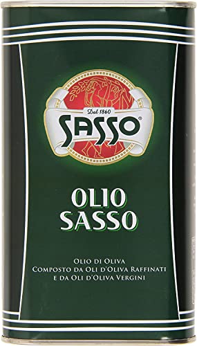 Huile d'olive extra vierge Sasso lot de 6 bouteilles de 1 l 100% italienne pour cuisine