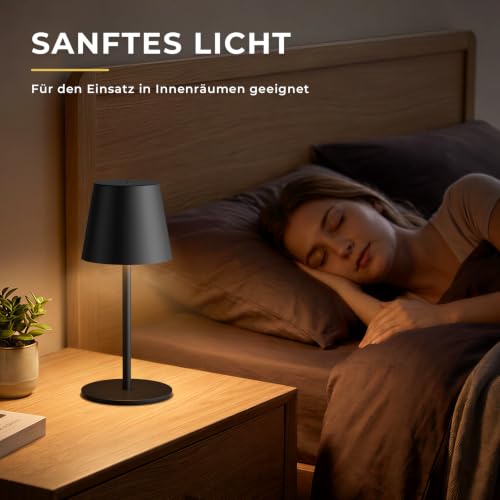Tischlampe Kabellos 2 Stück , LED Tischlampe Akku für Outdoor Indoor – Ansicht 4