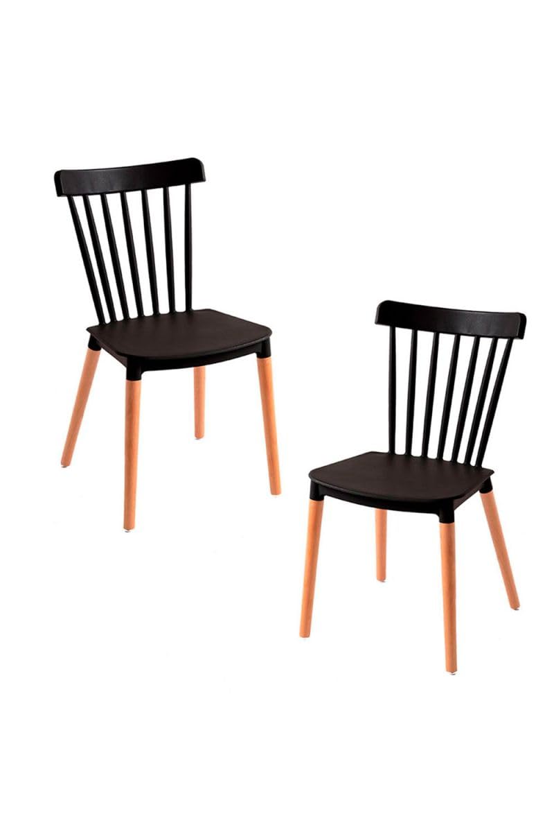 Regalos Miguel - Packs Sillas Comedor - Pack 2 Sillas Leka - Negro