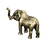 Cabilock Estatua Elefante De Latón Retro Ornamental para Escritorio Figura Decorativa Vintage Compacta Escultura Artística De Bronce para Hogar y Oficina Regalo Elegante y Duradero