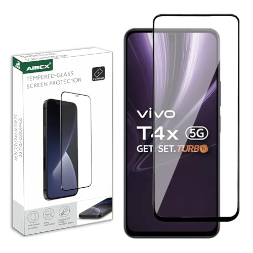 Image of AIBEX Tempered Glass for Oppo A3 Pro 5G / Y58 5G / Y38 5G / T3X / T4X / IQOO Z9X / VIVO Y29 5G / REALME 14X / Y39 5G /Y19S| Water Resistant | Edge-to-Edge Full Screen Protector | Bubble-Free Installation