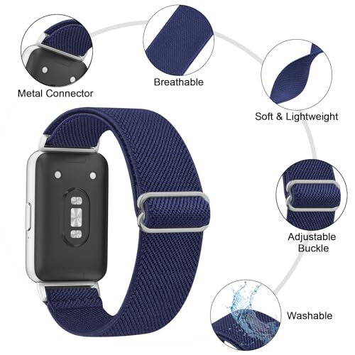 Image of Tobfit Nylon Strap for Samsung Galaxy Fit 3 (Watch Not Included), Flexible Premium Elastomer Nylon Adjustable Watch Band for Galaxy Fit3 2024 SM-R390 Men & Women