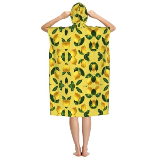 Poncho de bain léger microfibre imprimé citron peignoir à langer été - 3