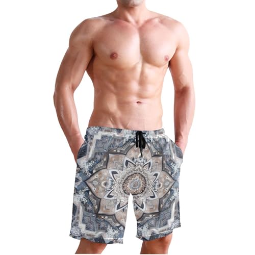 Mens Swim Trunks Quick Dry Bathing Shorts with Mesh Lining 4 Way Stretch Board Beach Swimwear with Pockets4