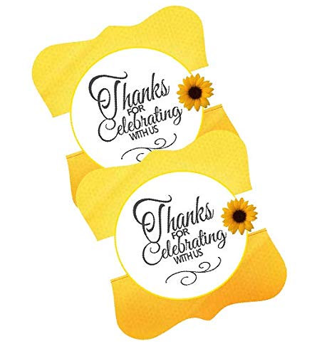 24Pk Sunflower Sugar Decoration Toppers For Cakes Cupcakes Cake Pops With Sparkle Flakes & Sunflower Decorating Stickers #TOP1