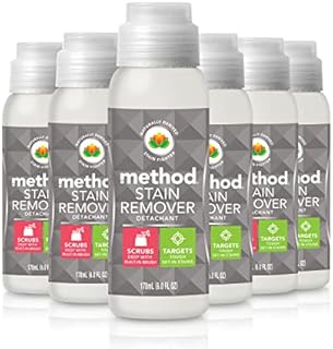 Method Stain Remover, Built-in Brush & Plant-Based Formula Combine to Target Set-in Stains, Fragrence Free + Clear, 177 ml, 9 Pack, Packaging May Vary