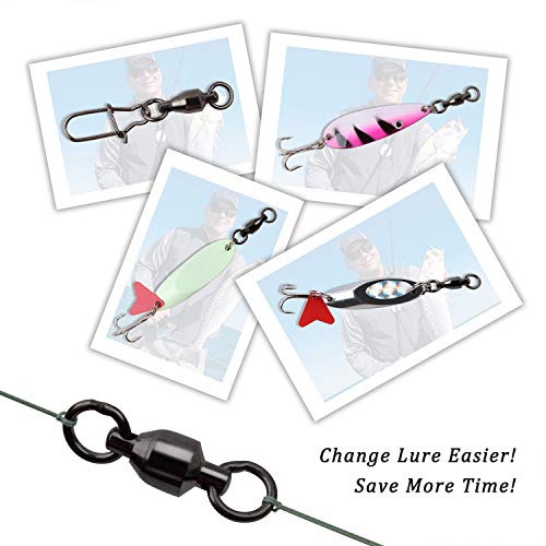 Image of SILANON Fishing Strong Ball Bearing Swivels - Stainless Steel Fish Swivel Connectors Solid Welded Rings Fishing Tackle 100% Copper 35lb-418lb Strength for Saltwater Big Game Fishing