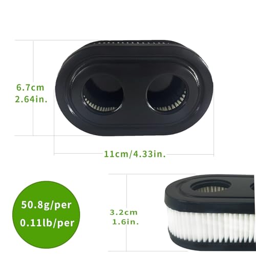 2 Stück Luftfilter Rasenmäher für Briggs Stratton luftfilter, 798452 334404 Ersatz-Luftfilter kompatibel mit Serienmotor 550E 500EX 550EX 625 575EX 4247 5432 5432k