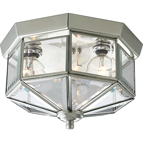 Image of Progress Lighting P5788-09 3-25W CAND CLSE TO CLG, 9-3 /4 inch Diameter x 5-7 /8 inch Height, Brushed Nickel