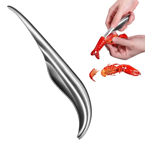 Mxshc Pelador para Gambas - Desvenador Ergonómico De Acero Inoxidable Para Caparazón De Gambas - Pelador de Mariscos | Para Papá Abuela Abuelo Chefs Hombres Atletas Jóvenes Adolescentes Restaurante