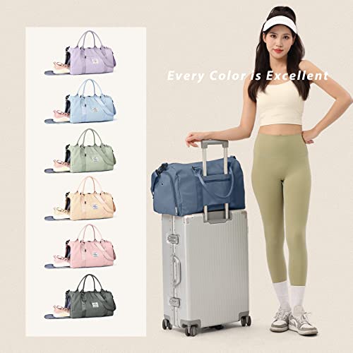 Travel Bag Sport Duffel Bag,Gym Tote Bag With Shoes Compartment & Wet Pocket Large Capacity Travel Waterproof Overnight Bag,Carry Luggage Bag Men Women Hospital Bag,Cabin Bag Hand Luggage,Grey Blue #TOP6