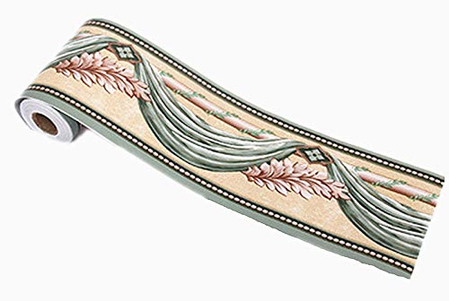 Amao Oval Pattern Decorative Wallpaper Border Waterproof Pvc For Wall Decor Covering Bedroom Window Kitchen Sticker (Green) #TOP1