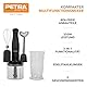 Petra PT2827BMBLKVDE 3-in-1 Mixer – BPA-freie Anbauteile, 500ml-Schüssel, 700ml-Becher, Schneebesen, Mixen, Zerkleinern, 2 Geschwindigkeiten, Edelstahlklingen, für Babynahrung, Smoothies, Saucen, 350W