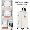 BEITH Hardside Luggage with USB, Type-C, Cup Holder, BS2298 Large Aluminum Frame Suitcase with 5 Wheels 360 Double Spinner, ABS+PC Alloy Box Shell, TSA Lock, Aluminum Lifting Rod, Durable