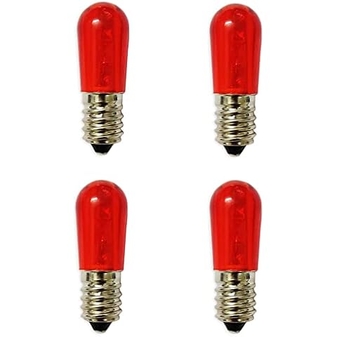 GutReise E14 12V Red LED Bulbs(only for 10-14V),4PCS E14 3LEDS AC/DC Lamps Screw Light Lamps 0.5Watts 20-35Lm (Red) Cover