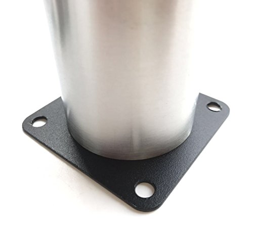HEVERP (4-Pack) Furniture Cabinet Metal Legs Kitchen Adjustable Stainless Steel Feet Round (10CM)