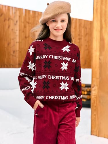 Pull de Noël fille chaud col montant anti-courants d'air - 2