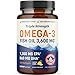 Premium Fish Oil & Omega 3, 4X-STRENGTH, 2,500mg + 900mg EPA + 600mg DHA, Immune Support, Heart Health, Brain Health, Joint + Skin Support, 120 CAPSULES