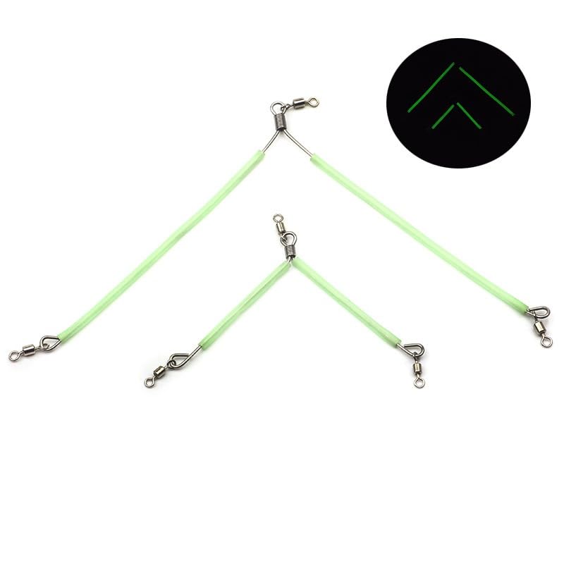 Pack 10 mosquetones para pesca con tubos luminosos miniatura 6