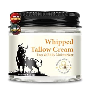 Beef Tallow Skin Care – Tallow and Honey Balm – 100% Grass-Fed Beef Tallow, Honey & Beeswax, Deep Hydration for Dry & Aging Skin, Natural Skin Barrier, Nourishing Moisturizer