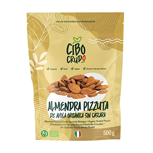 Almendra Avola Ecológica - 500g. Almendras sin Cáscara non Pelada sin Tostar y Salar. Origen Italia Sicilia. Rica en Vitaminas y Sales Minerales