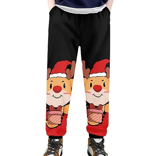 Hawapod Kids Sweatpants Elastic Waist Flap Pants Youth Lightweight Casual Pants Boys 6-7 Years