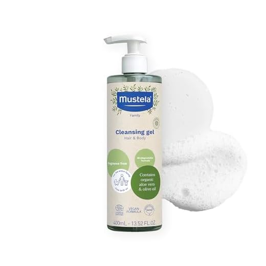Mustela Certified Organic Cleansing Gel - Natural Hair & Body Wash w/ Olive Oil & Aloe Vera - For Baby, Kid & Adult - Fragrance Free, Tear Free, Vegan & Biodegradable - 13.52 oz. - Packaging may vary