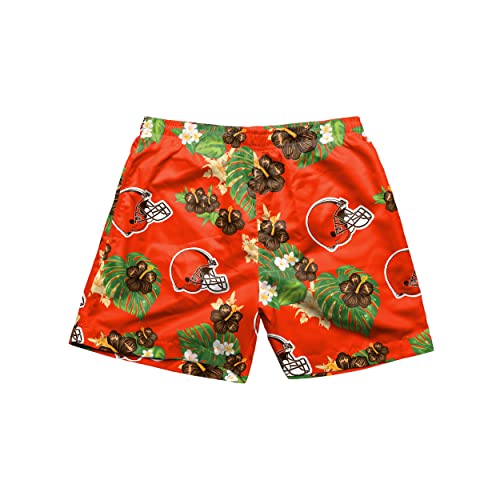Image of FOCO NFL Mens NFL Team Logo Floral Hawaiian Swim Suit Trunks