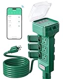 Smart Outdoor Power Stake Timer: Works exclusively on 2.4GHz Wi-Fi; controlled via the Tuya Smart Life App. Offers Power ON/OFF, Schedule, Countdown, and Astronomical timer settings; schedule repeats weekly; compatible with Amazon Alexa Echo and Goog...