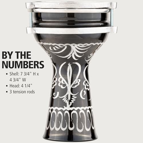 Meinl Percussion Mini Darbuka Egyptian Goblet Drum, Hand Engraved — Made in Turkey — Synthetic Head, 2-Year Warranty (HE-052)