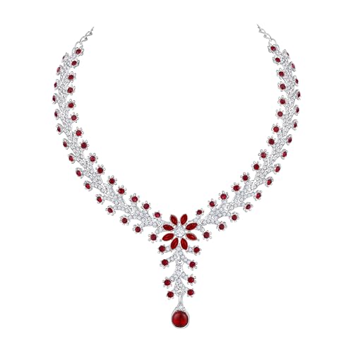 Image of Atasi International Diamond Necklace Jewellery Set for Women with Earrings and Maang Tikka for Wedding, Party, Engagements & Festivals