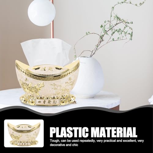 Boîte à serviettes en plastique or POPETPOP pour table - 8