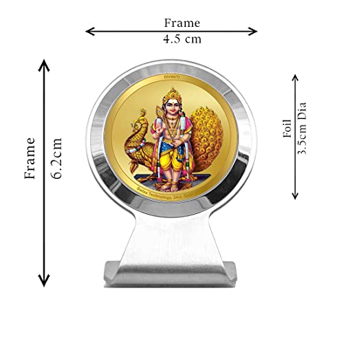 Image of DIVINITI 24K Gold Plated Religious Car Dashboard Frame | Premium God Idol Frame for Car, Home Mandir & Office Table | Spiritual Gift, Decorative Showpiece