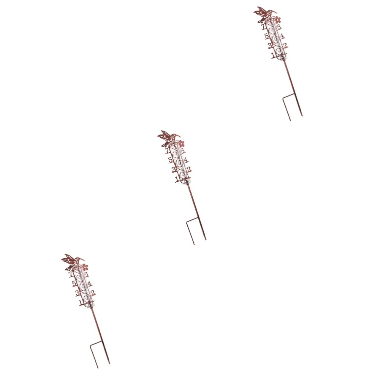Gatuida 3piezas Medidor De Lluvia Digital Decorativo Con Estaca De Metal Para Jardín De Capacidad Medidor De Lluvia Portátil Para Exterior Fácil De Limpiar y Usar Diseño Único Para