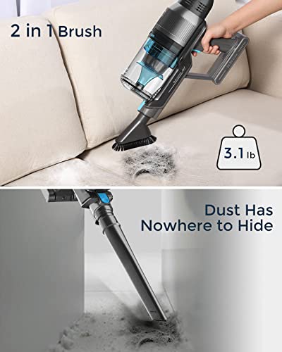 Syvio Cordless Vacuum Cleaner Upright, 250W 22Kpa Powerful Stick Vacuum With 40Min Runtime Detachable Battery, 3 Speeds, 3.1 Lb Lightweight Handheld Vacuums For Pet Hair Hardwood Floor Carpet Car #TOP4