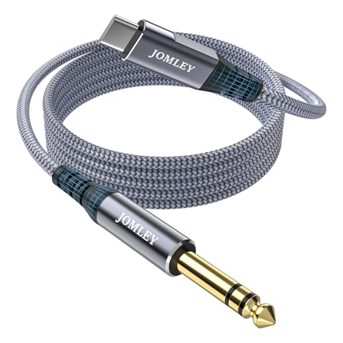 JOMLEY USB C to 1/4 inch Audio Cable 1.6ft, Type C to 6.35mm TRS Stereo Cable, USB C to 1/4 inch TRS Male Cable Audio Jack Cord for Smartphone, Tablet, Laptop, Amplifier, Speaker