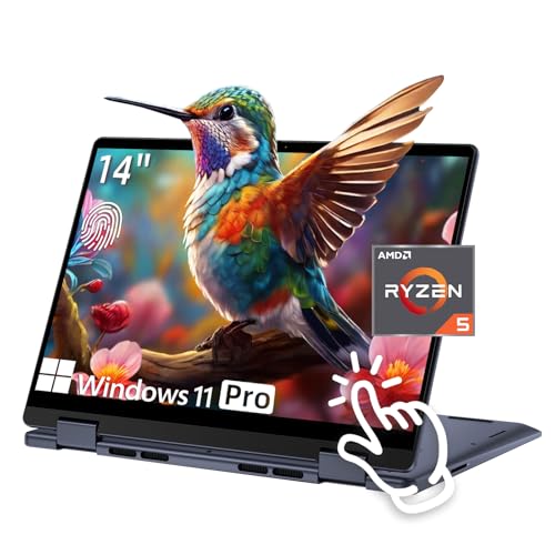 Image of Dell Inspiron 14 FHD+ 2-in-1 Business Laptop, 14" Touchscreen Display, AMD Ryzen 5 8640HS, 32GB DDR5, 1TB SSD, HDMI, Backlit Keyboard, Fingerprint Reader, 1080p Webcam, Win 11 Pro, Midnight
