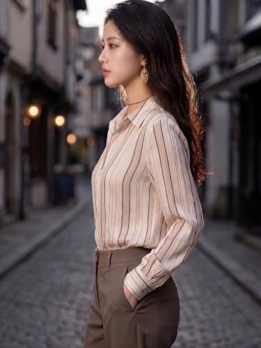 Image of URBAN OX Women's Casual & Corporate Wear Comfort Shirt - Stylish Korean Tops for Women, Formal Shirts for Women Office Wear, Oversized & Wrap Tops, Plus Size