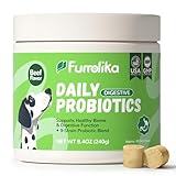 Furrolika Probiotics for Dogs – Made in The USA – Digestive Probiotics for Gut Health, Immune Support & Diarrhea Relief – Beef Flavor – 60 Soft Chews