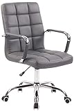 il genio online Silla de diseño para oficina I Sillón de escritorio acolchado I silla direccional giratoria y ajustable (gris)