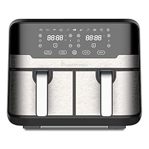 MasterPro Rocket Duo 900 Hot Air Fryer Double | Zwart | 9L capaciteit en 2100W Power | LED Touch Screen and Non-stick Basket | Fryer | 11 functies in 1