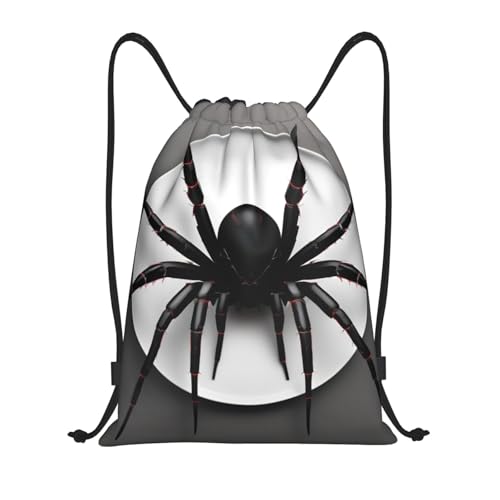 Turnbeutel Schwarze Spinne Sportbeutel Waterproof Rucksack Mit Kordelzug Faltbar Kordelzugbeutel Für Fitnessstudio Sport Reisen
