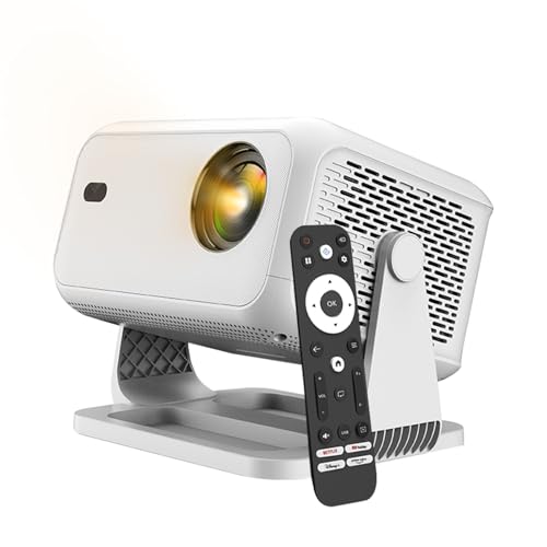 Image of Netflix Officially 4K Smart Projector with WiFi and Bluetooth, AI Auto Focus 800 ANSI 1080P Native Portable Outdoor Indoor Home Video Projectors - White
