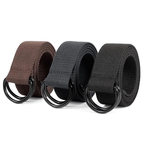JASGOOD Men&rsquo;s Canvas Belt Set of 2